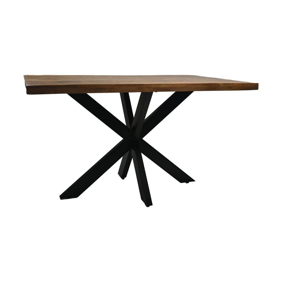 Rechthoekige eettafel Melbourne - 120x80x77 - Natuurlijk/Zwart - Mangohout/Metaal