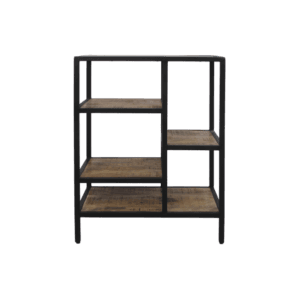 HSM collectie-open kastniveaus-60x35x81-natuur/zwart-mango/metaal - HSM collectie-open kastniveaus-60x35x81-natuur/zwart-mango/metaal -