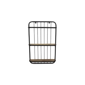 HSM collectie-Wandplank -50x12x80-zwart/naturel-Mango/Metaal - HSM collectie-Wandplank -50x12x80-zwart/naturel-Mango/Metaal -