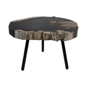 Salontafel Rond - ø41-43x30 - Natuurlijk/Zwart - metaal -