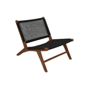 Loungestoel Garden Rio - 66x80x65 - Zwart/Naturel - Teak/bananenblad - Loungestoel Garden Rio - 66x80x65 - Zwart/Naturel - Teak/bananenblad -