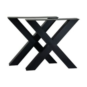 HSM Collectie-Tafelpoot Model X S/2-75x15x72 (100x100mm)-Zwart-Metaal - HSM Collectie-Tafelpoot Model X S/2-75x15x72 (100x100mm)-Zwart-Metaal -