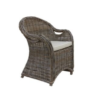 HSM Collectie-Tuinstoel Met Arm Parma-65x65x87-Grijs/Crème-Koboo -