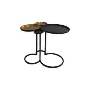 Bijzettafel - 61x53x50 - Goud/zwart - IJzer - Bijzettafel - 61x53x50 - Goud/zwart - IJzer -
