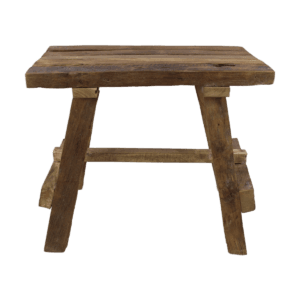 Rustiek Accent Krukje - natuurlijk - teakhout - Rustiek Accent Krukje - natuurlijk - teakhout -