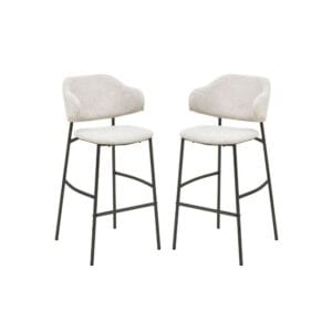 HSM Collectie-Barstoel Tracy S/2-50x55x95-Wit/Zwart-Fabric/Metaal