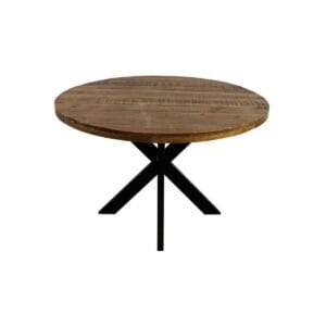 HSM Collectie-Ronde Eettafel Melbourne-120x120x76-Natuur/Black-Mango/Metaal - HSM Collectie-Ronde Eettafel Melbourne-120x120x76-Natuur/Black-Mango/Metaal -