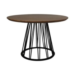 Ronde tafel Zurich – ø120×78 – Natuurlijk/zwart – Acaciahout/metaal